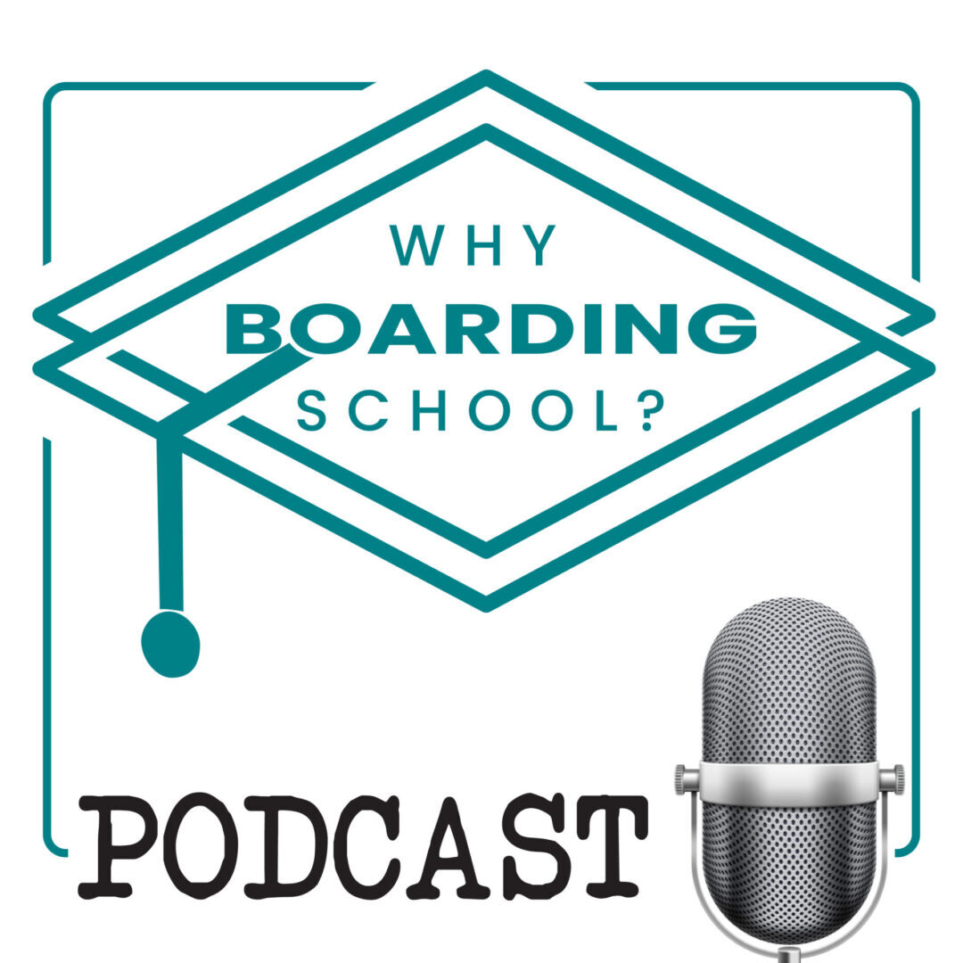 Why Boarding School podcast logo with microphone